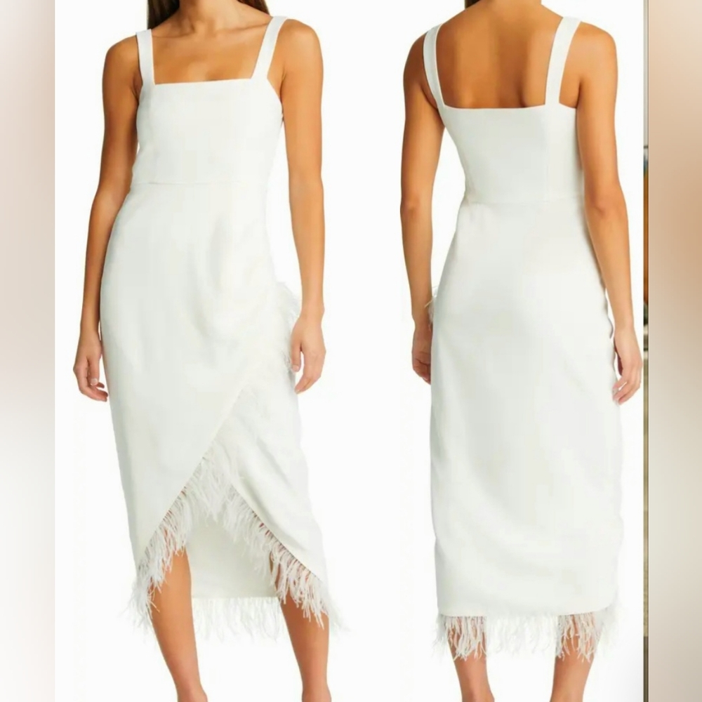 Wedding White Faux Wrap Sheath Dress